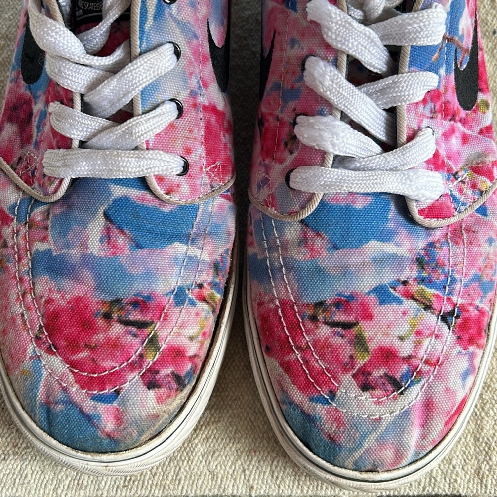 Nike Zoom Stefan Janoski Cherry Blossom Canvas Premium Sneakers Sz 9 - Picture 3 of 13